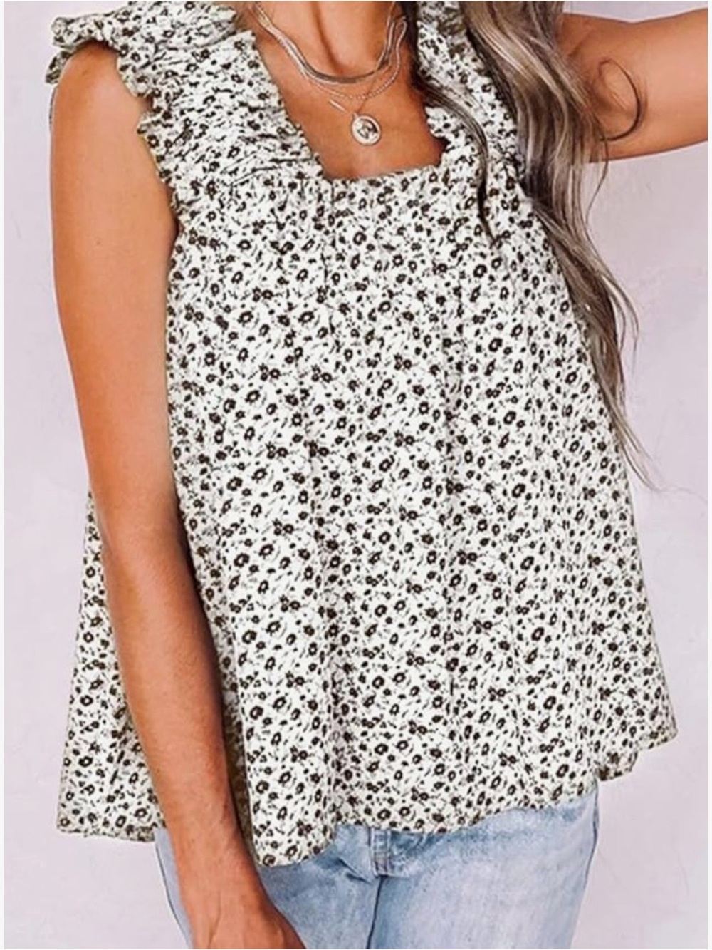 Ladies PRETTYGARDEN Boho Floral Tank Tops for Women, Shirred Straps 
Xxl NWT